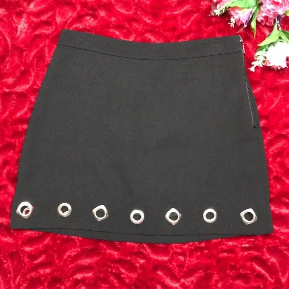 Rebecca Minkoff Eden Eyelets On Twill A-line Skirt Size 4 - Picture 2 of 7